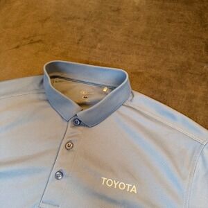 Clique Toyota Logo Performance Polo Shirt Light Blue Mens Medium Short Sleeve